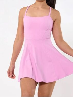 BuffBunny XL Women’s Pink Square-Neck Skater Dress